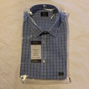 MEN’s NWT ARROW BLUE GINGHAM DRESS SHIRT